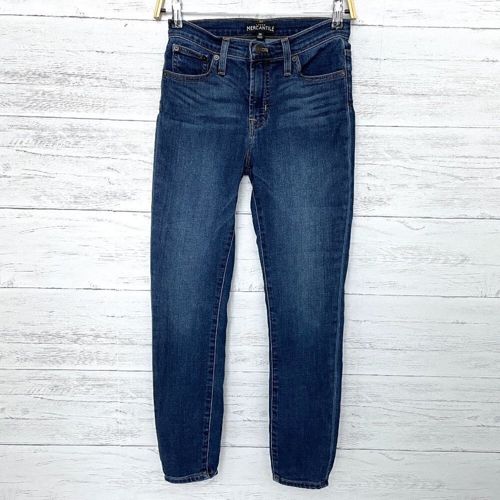 J. Crew Mercantile Women's Jeans High Rise Skinny Straight Leg Medium Wash 25